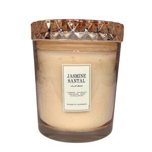 Leoben Company Jasmine Santal Small Batch Candle in Pink Glass Jar, 21.5 Oz